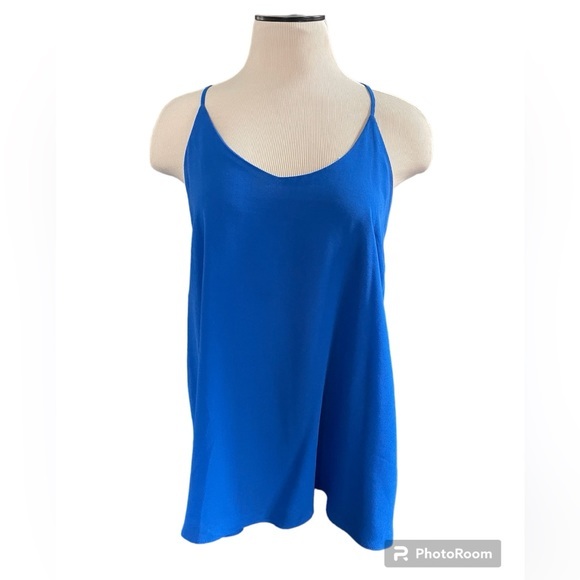 mine Tops - MINE Royal Blue Halter Tank Top NWOT‎ Summer Lined Size Large